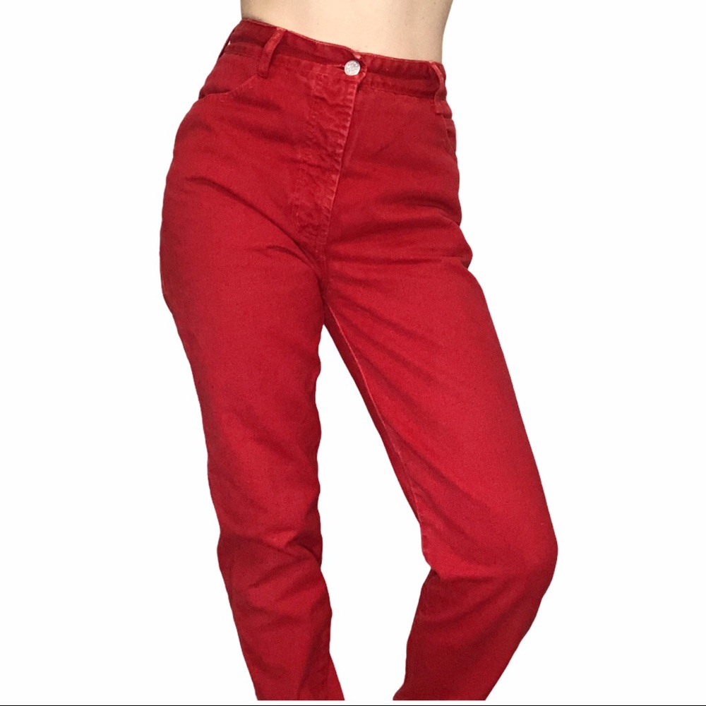 Vintage red Bongo high waisted straight leg jeans - Picture 3 of 14